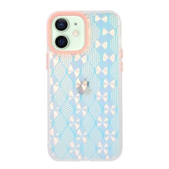 Color Splicing Light Variable Acrylic Back Panel + TPU Frame Mobile Phone Cover with Anti-slip Strips for iPhone 12 mini 5.4 inch