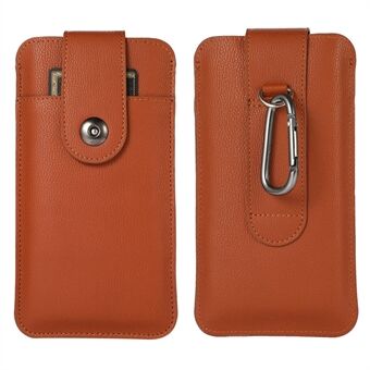 PU Leather Mobile Phone Protective Case Bag Holder with Card Slot, Inner Size 17.8x9.8 cm