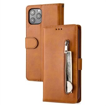 Zipper Pocket Leather Wallet Stand Case for iPhone 12 Pro/12