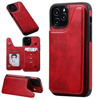 Shockproof Leather Coated TPU Case with Kickstand for iPhone 12/12 Pro