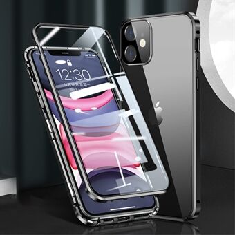 Magnetic Installation Metal Frame + Double-sided Tempered Glass Full Covering Case for iPhone 12