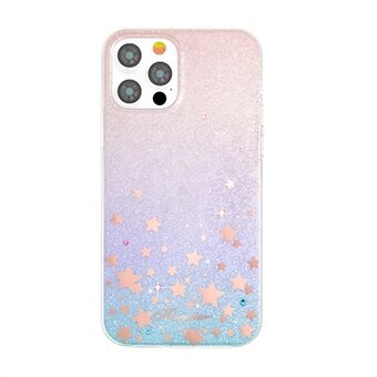 KINGXBAR Swarovski Decor Glittering Sequins Design TPU Frame + PC Hybrid Shell Case for iPhone 12/12 Pro - Stars