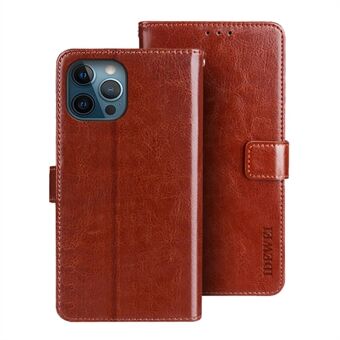 IDEWEI Crazy Horse Texture PU Leather Wallet Stand Phone Case Shell for iPhone 12 Pro / 12