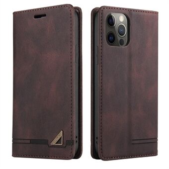 GQ.UTROBE Auto- absorbed Quality Leather Phone Shell Case with Anti-theft Swiping Design for iPhone 12/12 Pro