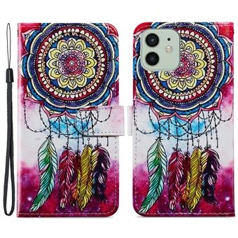 Pattern Printing Magnetic Clasp Wallet Design Leather Phone Stand Case Cover for iPhone 12 6.1 inch/12 Pro 6.1 inch