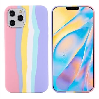 Rainbow Style Liquid Silicone Protective Phone Cover Case for iPhone 12 6.1 inch/12 Pro 6.1 inch