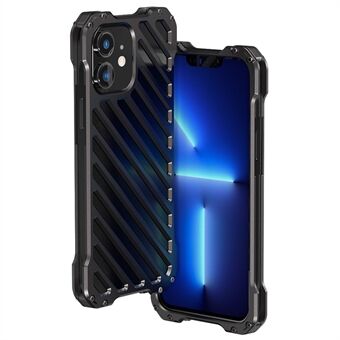 R-JUST RJ-50 Aluminum Alloy Metal Frame Anti-scratch Strong Anti-fall Hollow Protective Case with Lens Protector for iPhone 12 6.1 inch inch