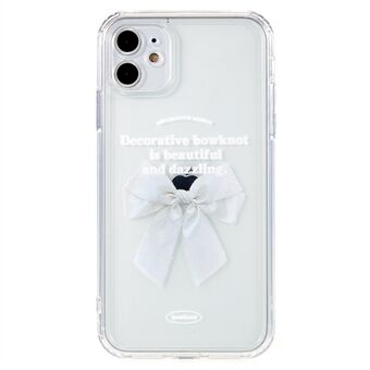 For iPhone 12 6.1 inch Anti-fall Bowknot Pattern Printed Case Transparent Soft TPU Precise Cutout Phone Cover