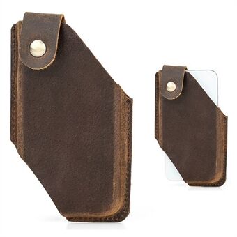 CONTACTS FAMILY Genuine Leather Parallelogram Shaped Phone Case Bag Protective Cover Case for iPhone 12/12 Pro