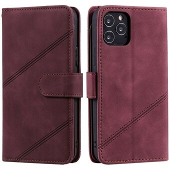 For iPhone 12/12 Pro 6.1 inch Folio Flip PU Leather Stand Cover Imprinted Cellphone Case with Multiple Card Slots and Cash Pocket