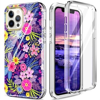 For iPhone 12 / 12 Pro 6.1 inch Four Corners Anti-fall IMD Pattern 3-in-1 Detachable PC+TPU Full Body Protection Cover with Built-in PET Screen Protector