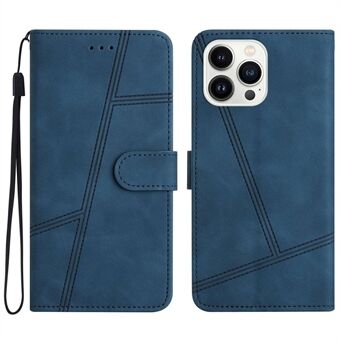 For iPhone 12 / 12 Pro 6.1 inch Retro PU Leather Stand Phone Cover Skin-touch Feeling Stitching Lines Decor Wallet