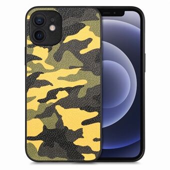 For iPhone 12 6.1 inch Camouflage Phone Case Precise Cutout PU Leather+PC+TPU Protective Cover