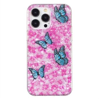 For iPhone 12 / 12 Pro 6.1 inch Shockproof Case Shell Pattern IMD Marble Flower TPU Phone Cover