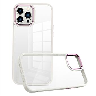 For iPhone 12 / 12 Pro 6.1 inch PC+TPU Clear Phone Case Metal Lens Frame Shockproof Cover