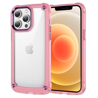 For iPhone 12 / 12 Pro 6.1 inch Alloy Lens Frame Anti-drop Phone Case PC+TPU Clear Back Cover