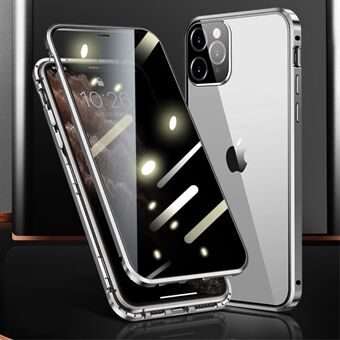 Magnetic Installation Metal Frame + Double-sided Tempered Glass Full Covering Shell for iPhone 12 Pro