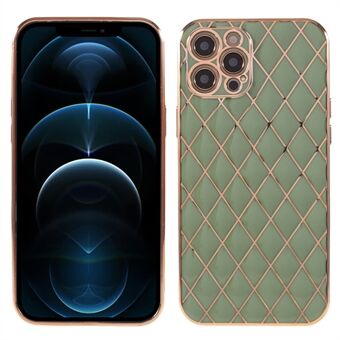 Shockproof Electroplating Rhombus Pattern TPU Phone Case for iPhone 12 Pro