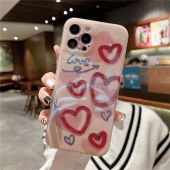 For iPhone 12 Pro 6.1 inch IMD Process Rhinestone Decor Stylish Pattern TPU Phone Case Anti-drop Shockproof Back Cover