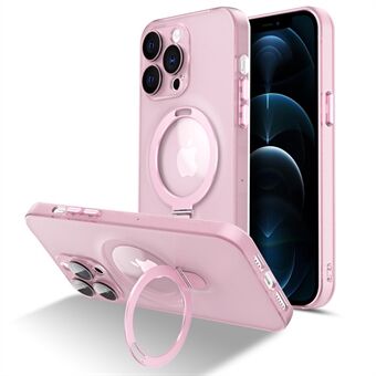 Magnetic Phone Case for iPhone 12 Pro 6.1 inch , Matte PC+TPU Kickstand Protective Cover with Camera Lens Protector