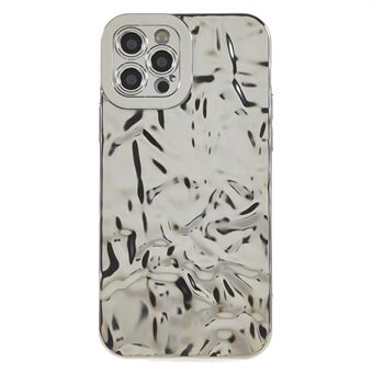 Electroplating Phone Case for iPhone 12 Pro , Wrinkled Uneven Anti-scratch TPU Cover