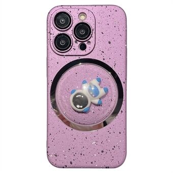 Anti-scratch PC Cover for iPhone 12 Pro 3D Rotating Astronaut Convex Lens Phone Case with Lens Film