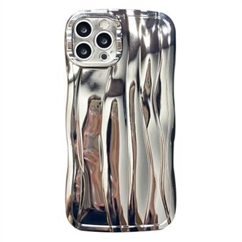 Anti-scratch Phone Case for iPhone 12 Pro 6.1 inch Electroplating Wave Texture Soft TPU Cover