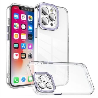 TPU+PC Case for iPhone 12 Pro 6.1 inch Phone Cover Transparent Shell with Glass Lens Film