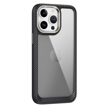 Transparent Phone Case for iPhone 12 Pro , Anti-drop PC+TPU Carbon Fiber Texture Edge Phone Cover