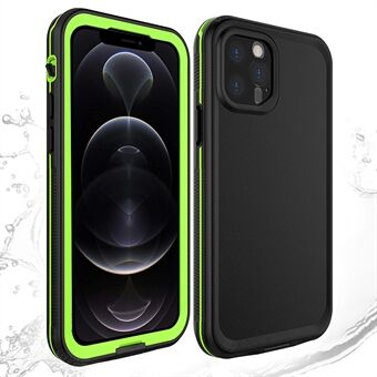 Underwater Diving Phone Case for iPhone 12 Pro 6.1 inch TPU+PC+PET IP68 Snorkeling Waterproof Phone Cover - Black / Green