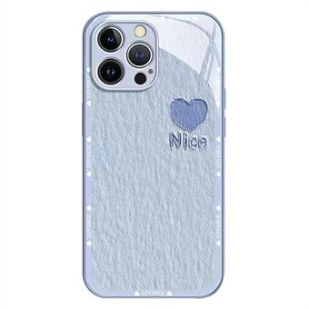 Oil Painting Phone Case for iPhone 12 Pro , Tempered Glass+TPU Phone Shell Metal Paint Heart Decor Case