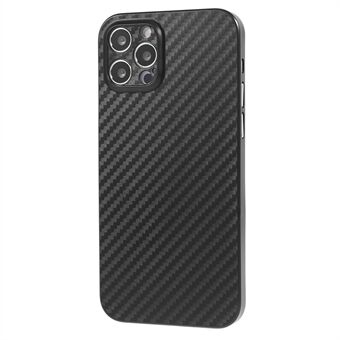 For iPhone 12 Pro 6.1 inch Carbon Fiber Texture PC Cover Super Thin Phone Case (Precise Lens Cutout) - Black