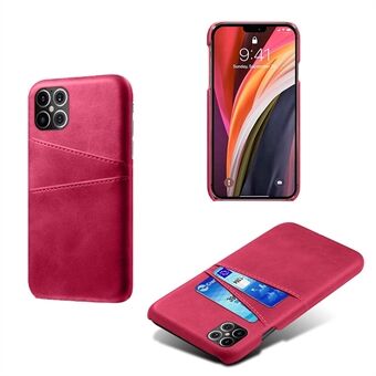 KSQ PU Leather Coated PC Shell with Double Card Slots for iPhone 12 Pro Max 6.7 inch