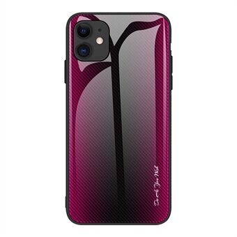 Carbon Fibre Texture PC Glass Back + TPU Combo Case for iPhone 12 Pro Max 6.7 inch