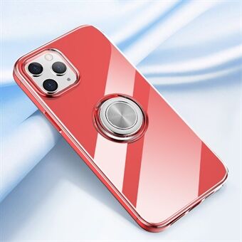 Rotating Finger Ring Metal Sheet Kickstand TPU Phone Cover for iPhone 12 Pro Max 6.7 inch