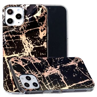 Marble Pattern Rose Gold Electroplating IMD Protective TPU Case for iPhone 12 Pro Max 6.7 inch