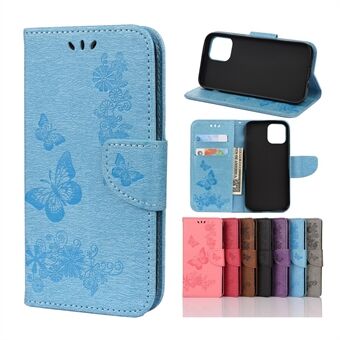 Imprint Flower Butterfly Leather Wallet Case for iPhone 12 Pro Max 6.7 inch