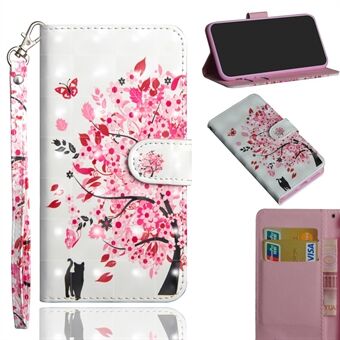 Light Spot Decor Pattern Printing Wallet Stand Leather Case with Strap for iPhone 12 Pro Max 6.7 inch