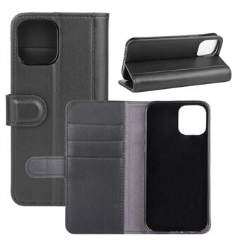 Genuine Split Leather Wallet Stand Phone Case for iPhone 12 Pro Max 6.7 inch