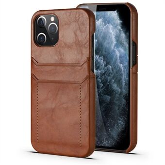 PU Leather Coated PC Shell with Card Holder Cover for iPhone 12 Pro Max 6.7 inch