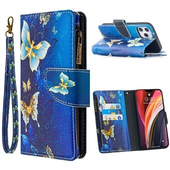 BF03 Pattern Printing Zipper Wallet Leather Cover for iPhone 12 Pro Max 6.7 inch