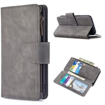 BF02 Zipper Pocket Detachable 2-in-1 Leather Wallet Stand Phone Cover for iPhone 12 Pro Max