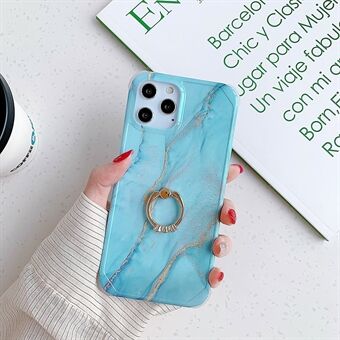 Marble Pattern IMD Phone Ring Holder Kickstand TPU Shock Resistant Case for iPhone 12 Pro Max