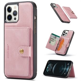 JEEHOOD Detachable Magnetic Wallet Leather Skin TPU Case for iPhone 12 Pro Max