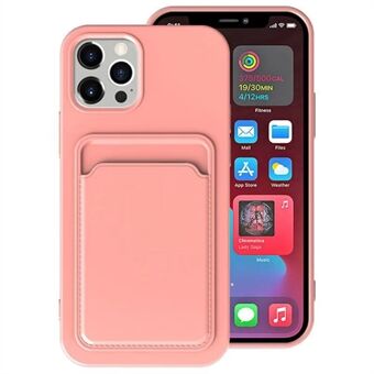 Matte Skin TPU Phone Cover Case with Card Holder for iPhone 12 Pro Max