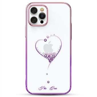 KINGXBAR Wish Series Shiny Authorized Swarovski Crystals Plating PC Hard Shell for iPhone 12 Pro Max 6.7 inch - Purple