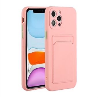 Soft TPU Phone Case Well-Protected Cover with Card Slot for iPhone 12 Pro Max