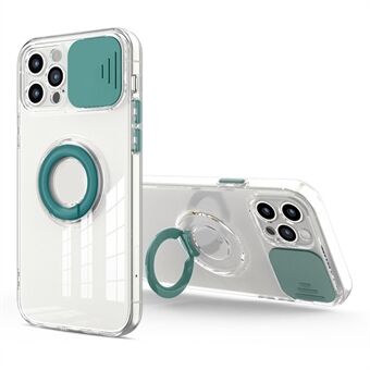 Camera Slide Anti-fall Protective Back Case Cover with Kickstand for iPhone 12 Pro Max 6.7 inch