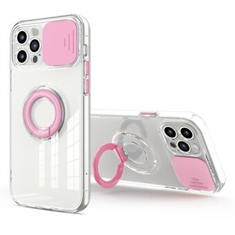 Camera Slide Anti-fall Protective Back Case Cover with Kickstand for iPhone 12 Pro Max 6.7 inch