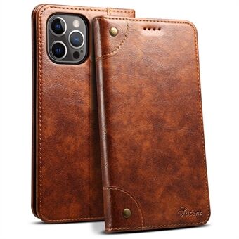 SUTENI 055 Series Wallet Design Flip Phone Cover Automatic Closing PU Leather+TPU Case with Stand for iPhone 12 Pro Max 6.7 inch